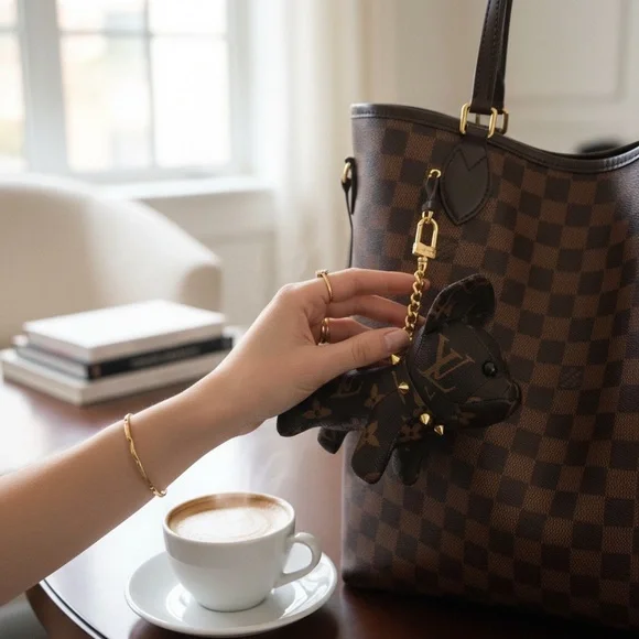 Classic LV Monogram x French Bulldog Keychain Bag Charm